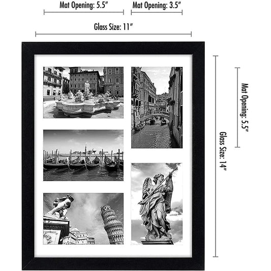 Collage Picture Frame 5 Photos Wood Frame