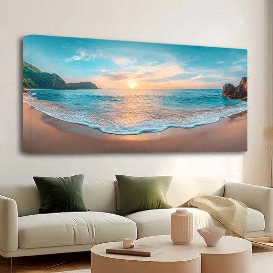 thick pine solid wood frame, canvas printed mural