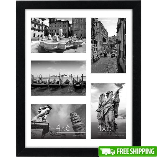 Collage Picture Frame 5 Photos Wood Frame